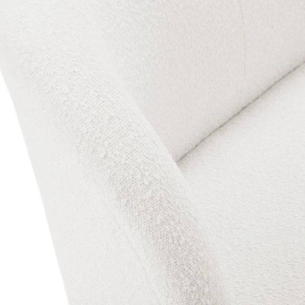 Fotoliu tapitat alb Nico