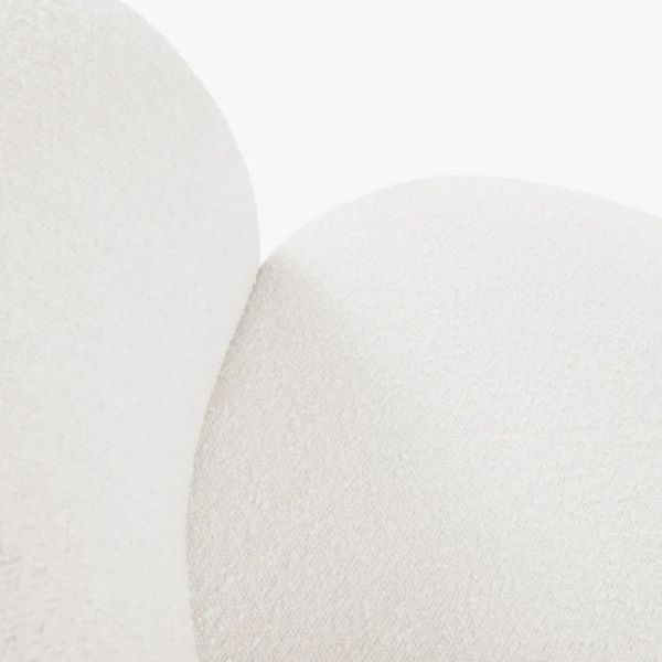 Fotoliu tapitat alb Nico