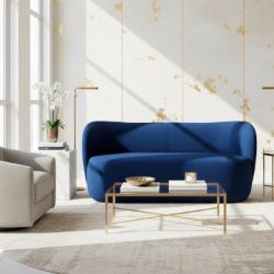 	Canapea fixa 3 locuri albastru Nico