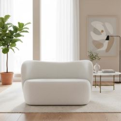 Canapea fixa 2 locuri alb Nico