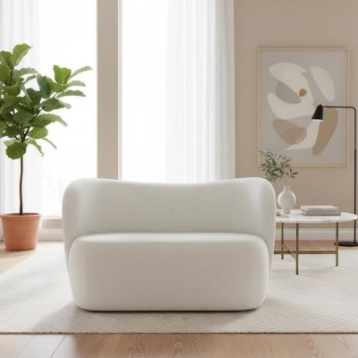 Canapea fixa 2 locuri alb Nico