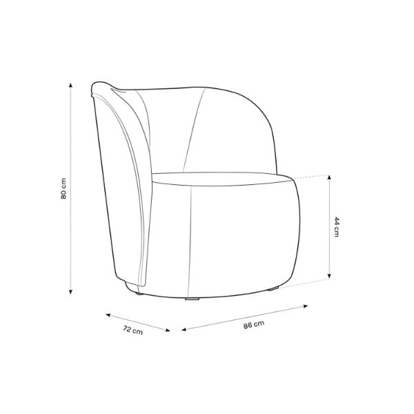 Fotoliu tapitat alb Nico