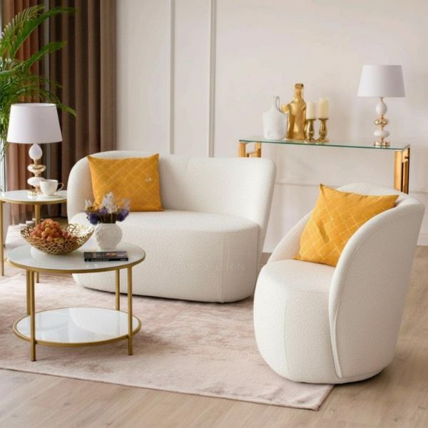 	Canapea fixa 2 locuri alb Nico