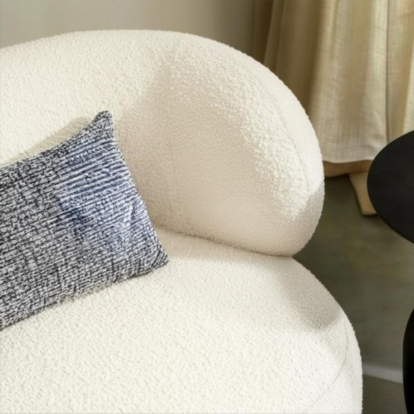 Fotoliu tapitat alb Julia