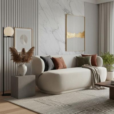 	Canapea fixa 2 locuri bej Julia