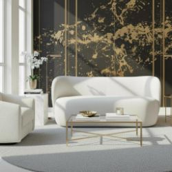 Canapea fixa 3 locuri alb Nico