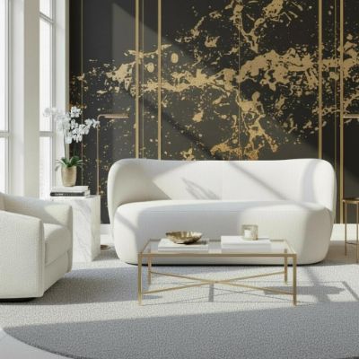 Canapea fixa 3 locuri alb Nico