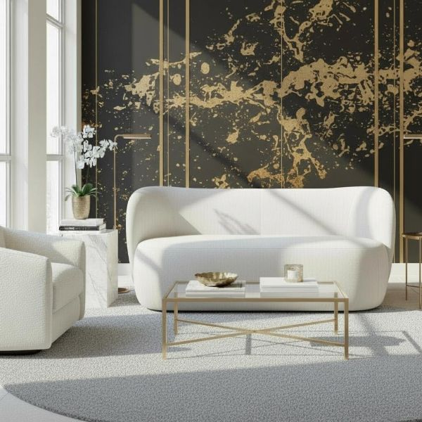 Canapea fixa 3 locuri alb Nico