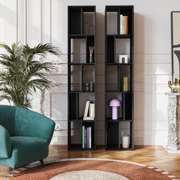 Biblioteca mica lemn, negru, Amore