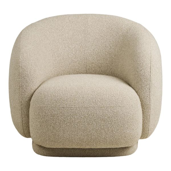 Fotoliu tapitat rotativ bej Henri