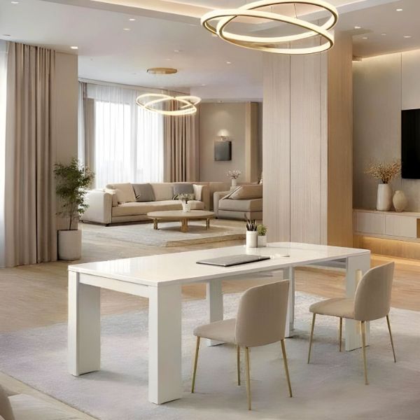 	Consola/masa dining extensibila alb Blanca