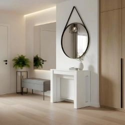 	Consola/masa dining extensibila alb Blanca
