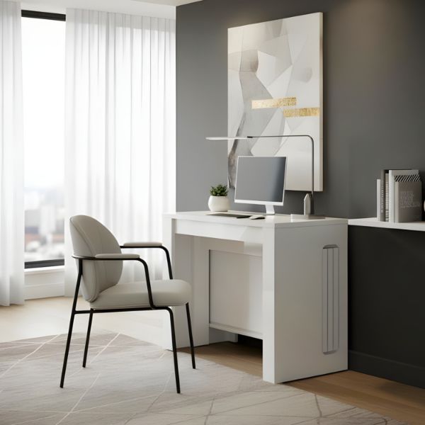 	Consola/masa dining extensibila alb Blanca