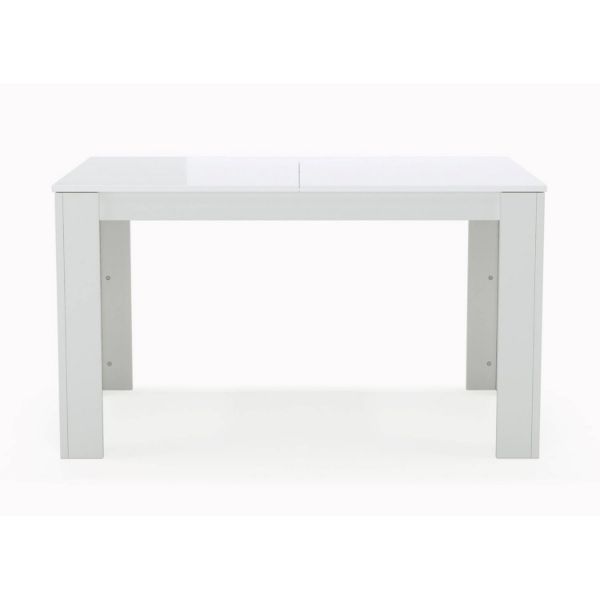 Masa dining extensibila 136/186 cm alb lucios Nell