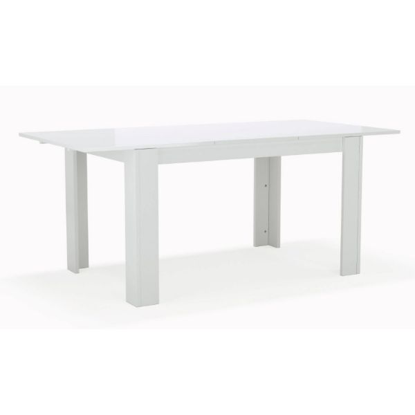 Masa dining extensibila 136/186 cm alb lucios Nell