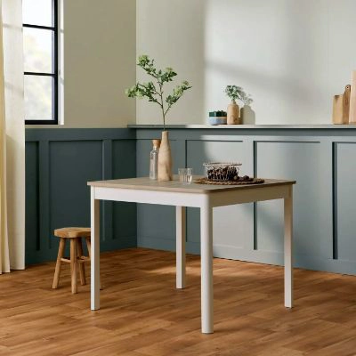 	Masa patrata fixa 92 cm satin/alb Waldo