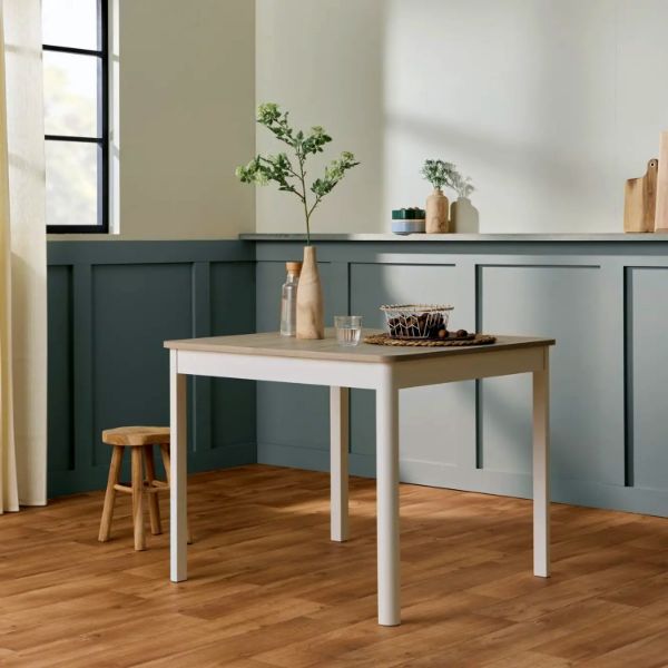 	Masa patrata fixa 92 cm satin/alb Waldo