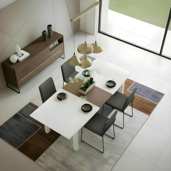 Masa extensibila 180/230 cm alb lucios/stejar salbatic Dune