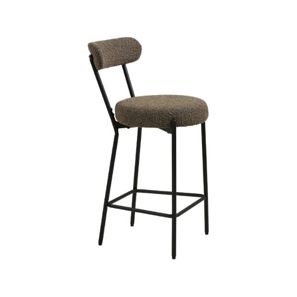 Scaun bar tapitat maro boucle/negru Badalona