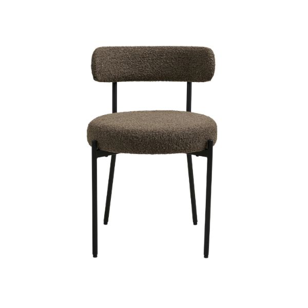 Scaun tapitat maro boucle/negru Badalona