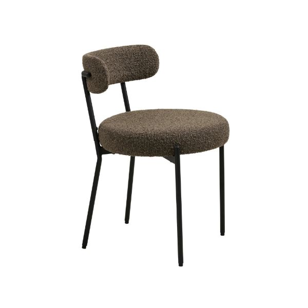 Scaun tapitat maro boucle/negru Badalona