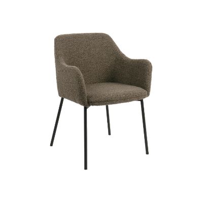 Scaun tapitat cu brate maro/negru Melilla