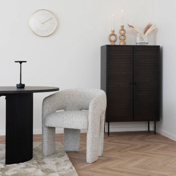 Scaun tapitat cu brate gri Monroe