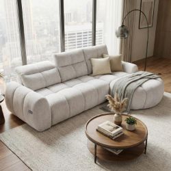 Coltar extensibil electric L stanga crem Sorena