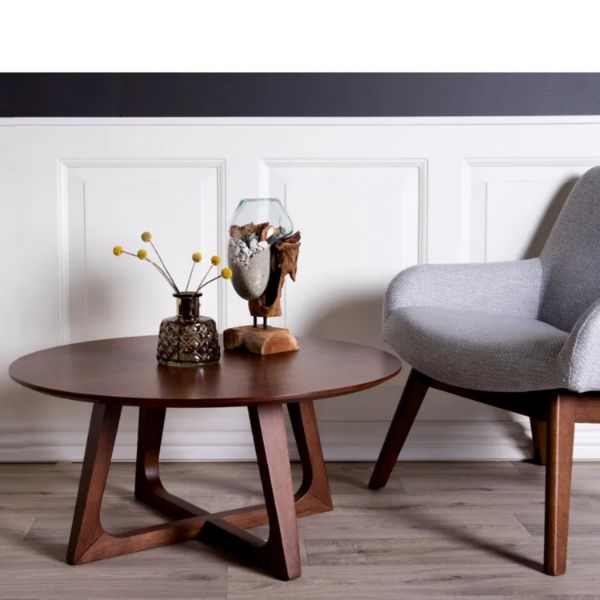 Masa de cafea rotundă nuc Hazel