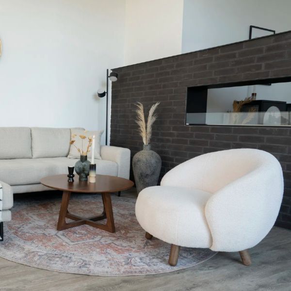 Masa de cafea rotundă nuc Hazel