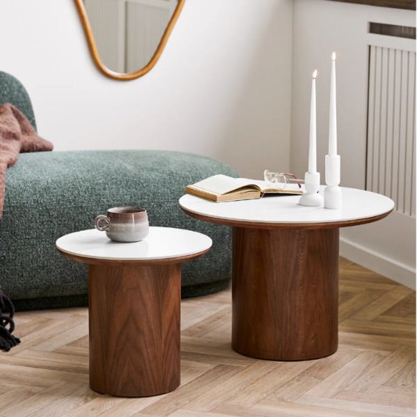 Masuta laterala rotunda alb/nuc Noli