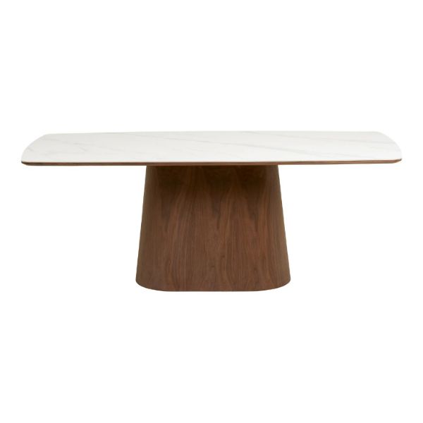 Masa fixa 200 cm blat ceramic alb/nuc Noli