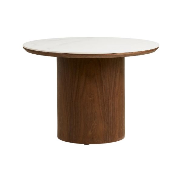 Masuta cafea rotunda alb/nuc Noli