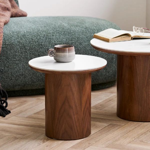 Masuta laterala rotunda alb/nuc Noli