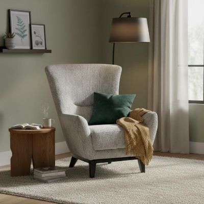 Fotoliu tapitat gri deschis Rosco