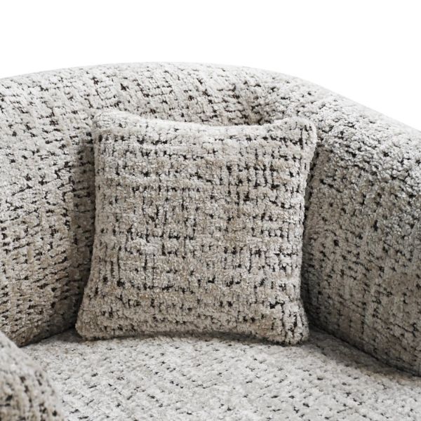 Fotoliu tapitat rotativ crem Lumi