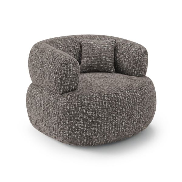 	Fotoliu tapitat rotativ maro Lumi