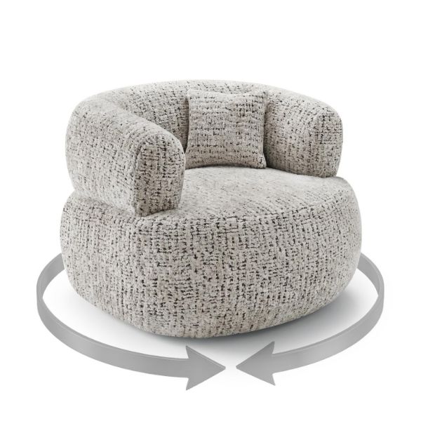 Fotoliu tapitat rotativ negru Lumi