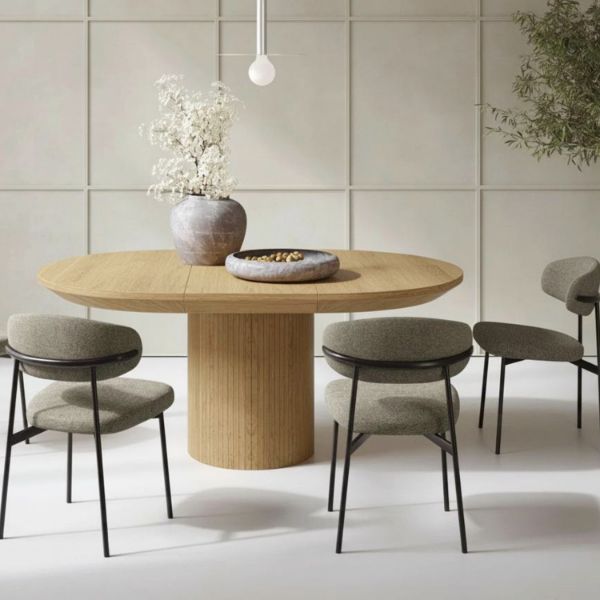Masa rotunda extensibila 130/180 cm stejar Rond