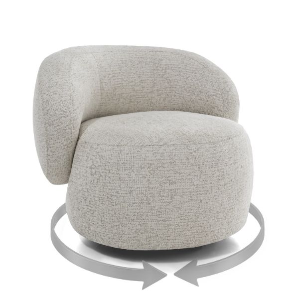 Fotoliu tapitat rotativ gri inchis Moa