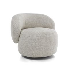 	Fotoliu tapitat rotativ crem Moa