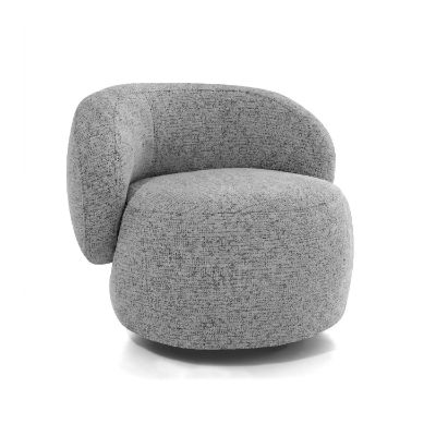 	Fotoliu tapitat rotativ gri deschis Moa