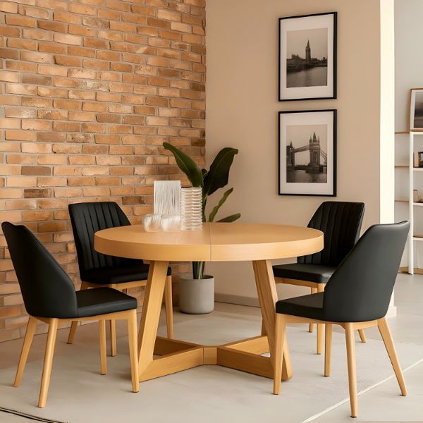 Masa rotunda extensibila 130/230 cm stejar Anton