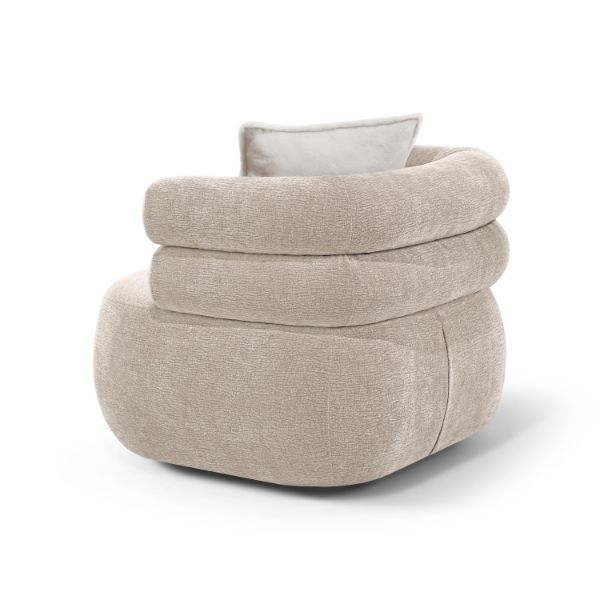 Fotoliu tapitat rotativ crem Nela