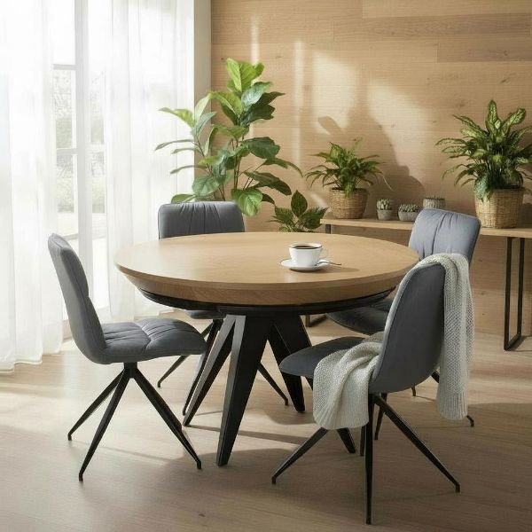 	Masa dining extensibila 120/220 cm stejar/negru Oliver