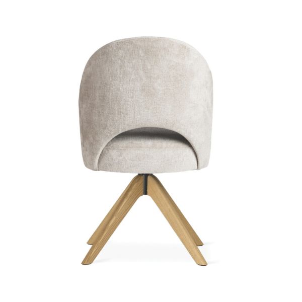 Scaun tapitat rotativ bej/negru Goda Supreme Wood