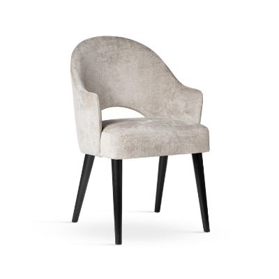 Scaun tapitat cu brate bej/negru Goda Supreme