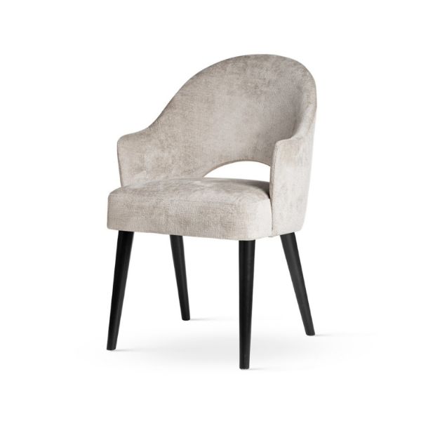 Scaun tapitat cu brate bej/negru Goda Supreme