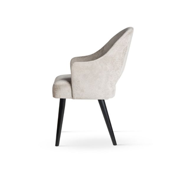 Scaun tapitat cu brate bej/negru Goda Supreme