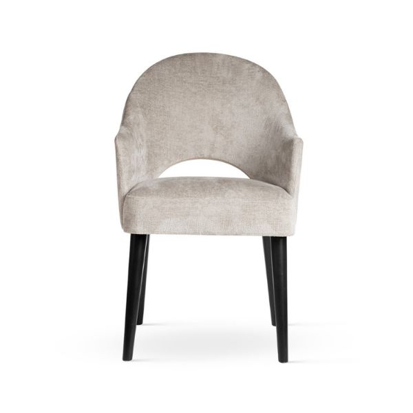 Scaun tapitat cu brate bej/negru Goda Supreme